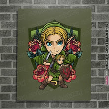 Load image into Gallery viewer, Secret_Shirts Posters / 4"x6" / Military Green Link Crest