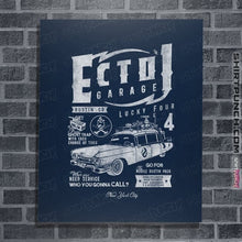 Load image into Gallery viewer, Secret_Shirts Posters / 4"x6" / Navy ECTO-1 Garage