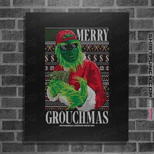 Load image into Gallery viewer, Daily_Deal_Shirts Posters / 4"x6" / Black Merry Grouchmas Ugly Sweater