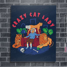 Load image into Gallery viewer, Secret_Shirts Posters / 4"x6" / Navy Crazy Cat Lady