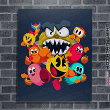 Load image into Gallery viewer, Secret_Shirts Posters / 4"x6" / Navy Pac-Man World