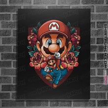 Load image into Gallery viewer, Secret_Shirts Posters / 4"x6" / Black Mario Crest