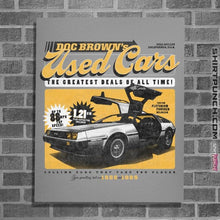 Load image into Gallery viewer, Daily_Deal_Shirts Posters / 4"x6" / Sports Grey Doc Brown's Used Cars