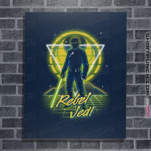Load image into Gallery viewer, Shirts Posters / 4"x6" / Navy Retro Rebel Jedi