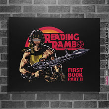 Load image into Gallery viewer, Shirts Posters / 4"x6" / Black Reading Rambo