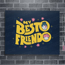Load image into Gallery viewer, Secret_Shirts Posters / 4"x6" / Navy Besto Friendo