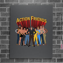 Load image into Gallery viewer, Shirts Posters / 4"x6" / Charcoal Action Friends