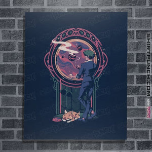 Daily_Deal_Shirts Posters / 4"x6" / Navy Space Cowboy Contemplation