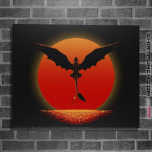 Load image into Gallery viewer, Shirts Posters / 4"x6" / Black Dragon on Sunset