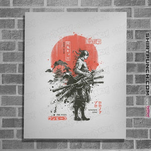Daily_Deal_Shirts Posters / 4"x6" / White Zoro Samurai Wano Kuni Arc