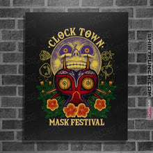 Load image into Gallery viewer, Daily_Deal_Shirts Posters / 4"x6" / Black Clock Town Mask Festival