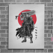 Load image into Gallery viewer, Daily_Deal_Shirts Posters / 4"x6" / White Black Swordsman Sumi-e