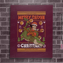 Load image into Gallery viewer, Shirts Posters / 4"x6" / Maroon Merry Saiyan Christmas