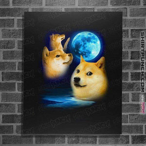 Shirts Posters / 4"x6" / Black Three Doge Moon