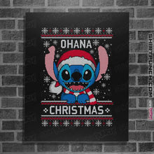 Load image into Gallery viewer, Shirts Posters / 4"x6" / Black Ohana Christmas