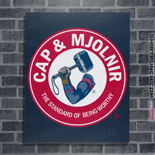 Load image into Gallery viewer, Shirts Posters / 4&quot;x6&quot; / Navy Cap And Mjolnir
