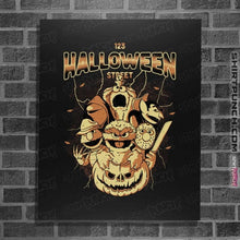 Load image into Gallery viewer, Daily_Deal_Shirts Posters / 4"x6" / Black 123 Halloween Street