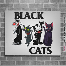 Load image into Gallery viewer, Shirts Posters / 4"x6" / White Black Cats Flag