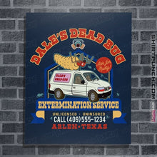 Load image into Gallery viewer, Daily_Deal_Shirts Posters / 4"x6" / Navy Dale's Dead Bug Service
