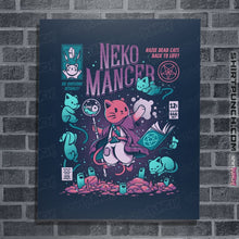 Load image into Gallery viewer, Shirts Posters / 4"x6" / Navy Nekomancer