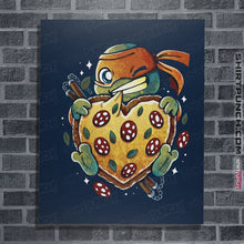 Load image into Gallery viewer, Daily_Deal_Shirts Posters / 4"x6" / Navy Love Pizza