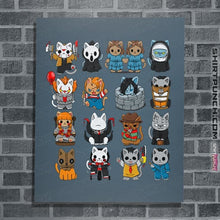 Load image into Gallery viewer, Secret_Shirts Posters / 4"x6" / Indigo Blue Horror Kitties