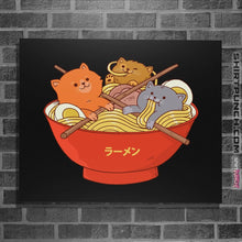 Load image into Gallery viewer, Shirts Posters / 4&quot;x6&quot; / Black Ramen Cats
