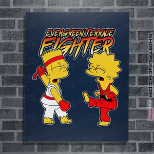Daily_Deal_Shirts Posters / 4"x6" / Navy Evergreen Terrace Fighter