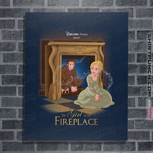 Load image into Gallery viewer, Secret_Shirts Posters / 4"x6" / Navy Girl In The Fireplace