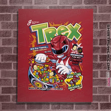 Load image into Gallery viewer, Daily_Deal_Shirts Posters / 4"x6" / Red T-Rex Cereal