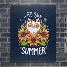 Load image into Gallery viewer, Daily_Deal_Shirts Posters / 4"x6" / Navy Summer Kitten Sniffles