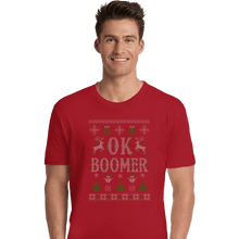 Load image into Gallery viewer, Shirts Premium Shirts, Unisex / Small / Red OK Boomer Ugly Christmas Sweater