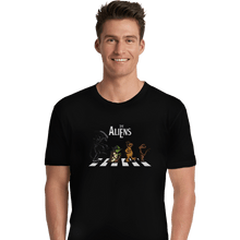 Load image into Gallery viewer, Shirts Premium Shirts, Unisex / Small / Black Aliens On Abbey Road