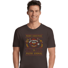 Load image into Gallery viewer, Daily_Deal_Shirts Premium Shirts, Unisex / Small / Dark Chocolate Merry Christmas Filthy Animal