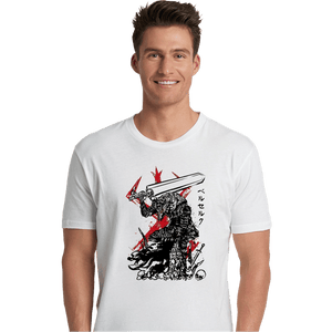 Daily_Deal_Shirts Premium Shirts, Unisex / Small / White Lone Swordsman sumi-e