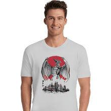 Load image into Gallery viewer, Shirts Premium Shirts, Unisex / Small / White Fire Pteranodon Attack Sumi-e
