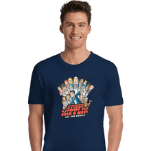 Load image into Gallery viewer, Daily_Deal_Shirts Premium Shirts, Unisex / Small / Navy Dunder Mifflin VS. The World