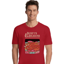 Load image into Gallery viewer, Shirts Premium Shirts, Unisex / Small / Red Donuts And Dragons
