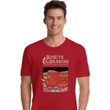 Load image into Gallery viewer, Shirts Premium Shirts, Unisex / Small / Red Donuts And Dragons