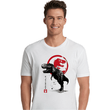 Load image into Gallery viewer, Shirts Premium Shirts, Unisex / Small / White Tyrannosaurus sumi-e halftones