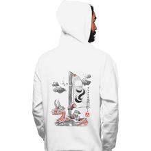 Load image into Gallery viewer, Shirts Pullover Hoodies, Unisex / Small / White Sailing With The Wind Sumi-e