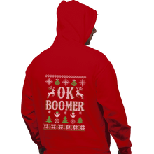 Load image into Gallery viewer, Shirts Zippered Hoodies, Unisex / Small / Red OK Boomer Ugly Christmas Sweater