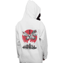 Load image into Gallery viewer, Shirts Pullover Hoodies, Unisex / Small / White Giant Moth Attack Sumi-e