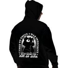 Load image into Gallery viewer, Shirts Pullover Hoodies, Unisex / Small / Black Indecisive Cat