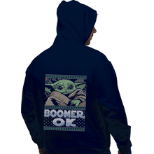 Load image into Gallery viewer, Shirts Zippered Hoodies, Unisex / Small / Navy Boomer Ok Baby Yoda Sweater