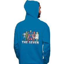 Load image into Gallery viewer, Shirts Pullover Hoodies, Unisex / Small / Sapphire Cartoon Seven