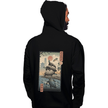 Load image into Gallery viewer, Shirts Pullover Hoodies, Unisex / Small / Black Kame Kame Ukiyo-e