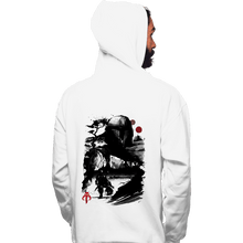 Load image into Gallery viewer, Daily_Deal_Shirts Pullover Hoodies, Unisex / Small / White The Bounty Hunter In The desert Sumi-e