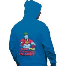 Load image into Gallery viewer, Shirts Pullover Hoodies, Unisex / Small / Sapphire Planeteer Call