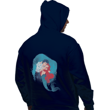 Load image into Gallery viewer, Shirts Pullover Hoodies, Unisex / Small / Navy Mermaid Kiss